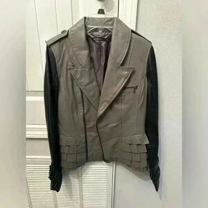 William rast ruffle leather jacket